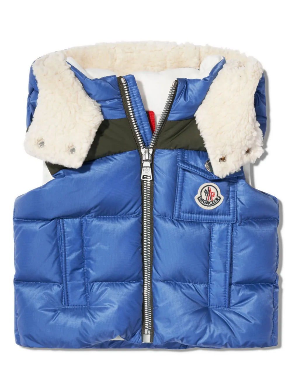 

Дутый жилет Oust с нашивкой-логотипом Moncler Enfant, синий