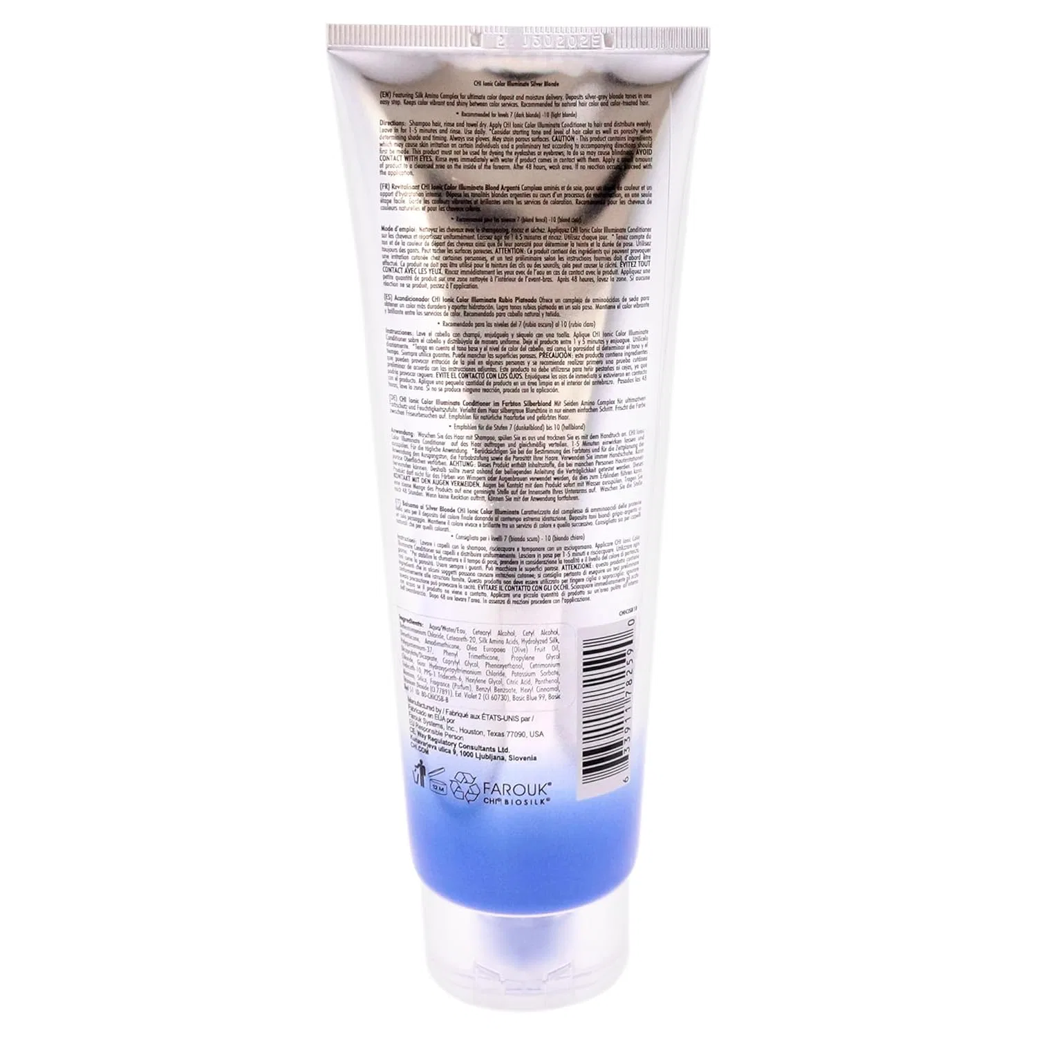 Кондиционер для усиления цвета CHI Ionic Color Illuminate Silver Blonde 251 мл Chi, Silver Blonde — фото 2