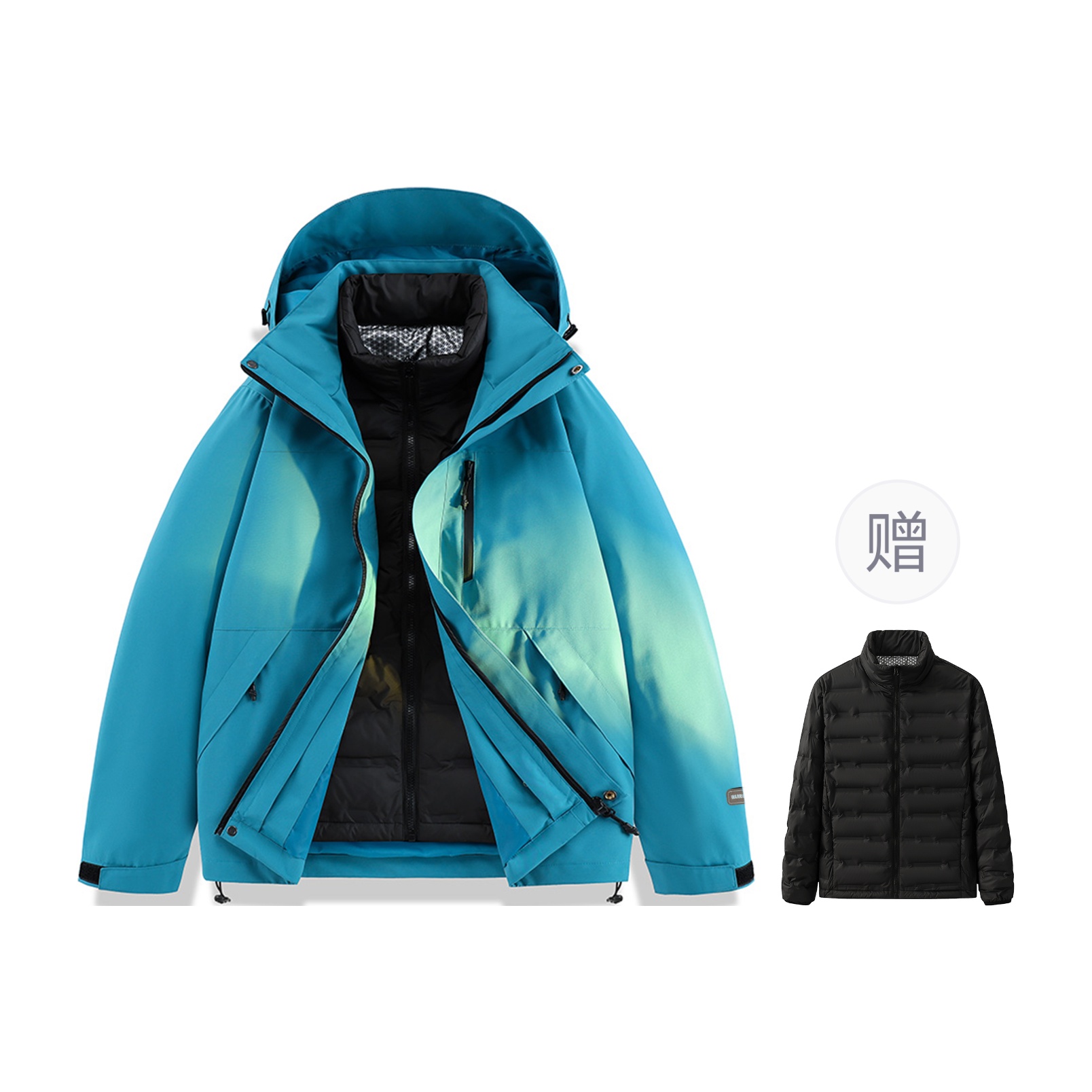 

Пуховик Unisex с капюшоном и флисовой подкладкой WARRIOR, pine синий[comes with 90 fleece liner+badge]