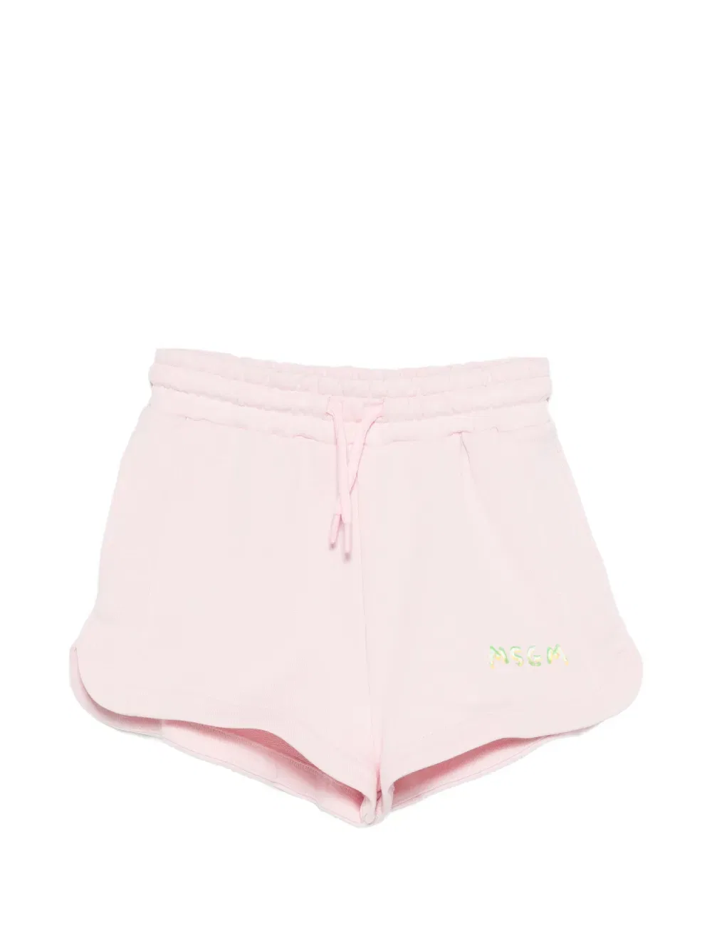 Брюки с вышивкой и завязками Msgm Kids, розовый