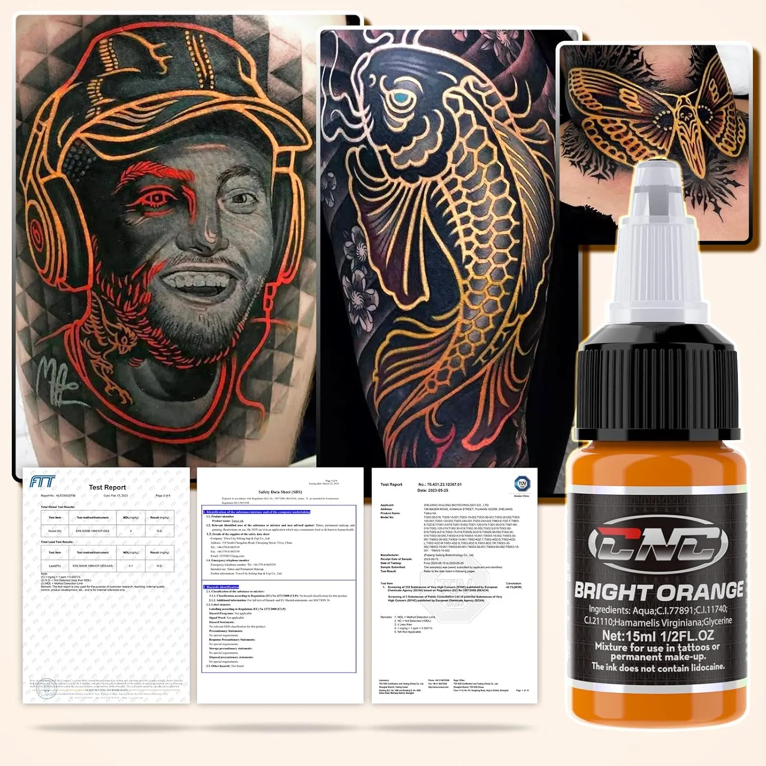 Набор из 16 базовых цветов тату-чернил по 15 мл от CNC Tattoo Colour Set Cnc — фото 4