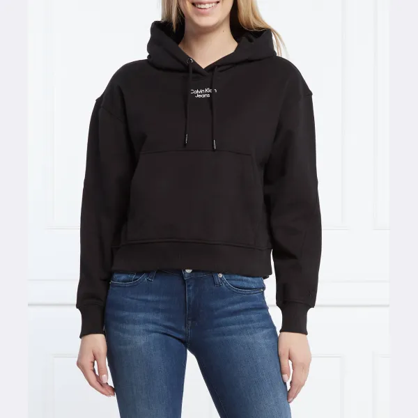 

Укороченная толстовка Calvin Klein, черный