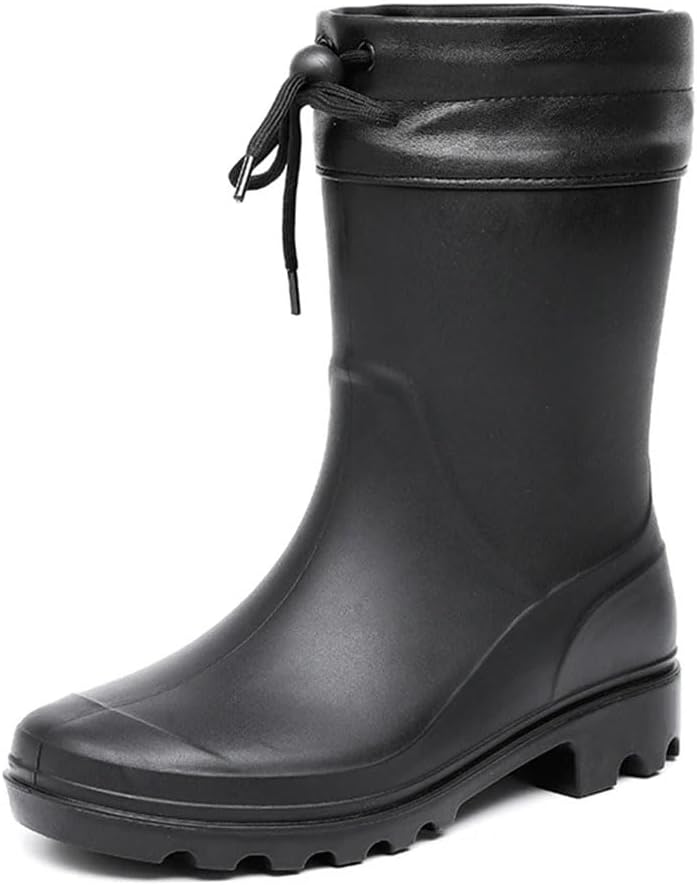 

Мужские резиновые сапоги водонепроницаемые и противоскользящие, сапоги до середины голени Generic, черный