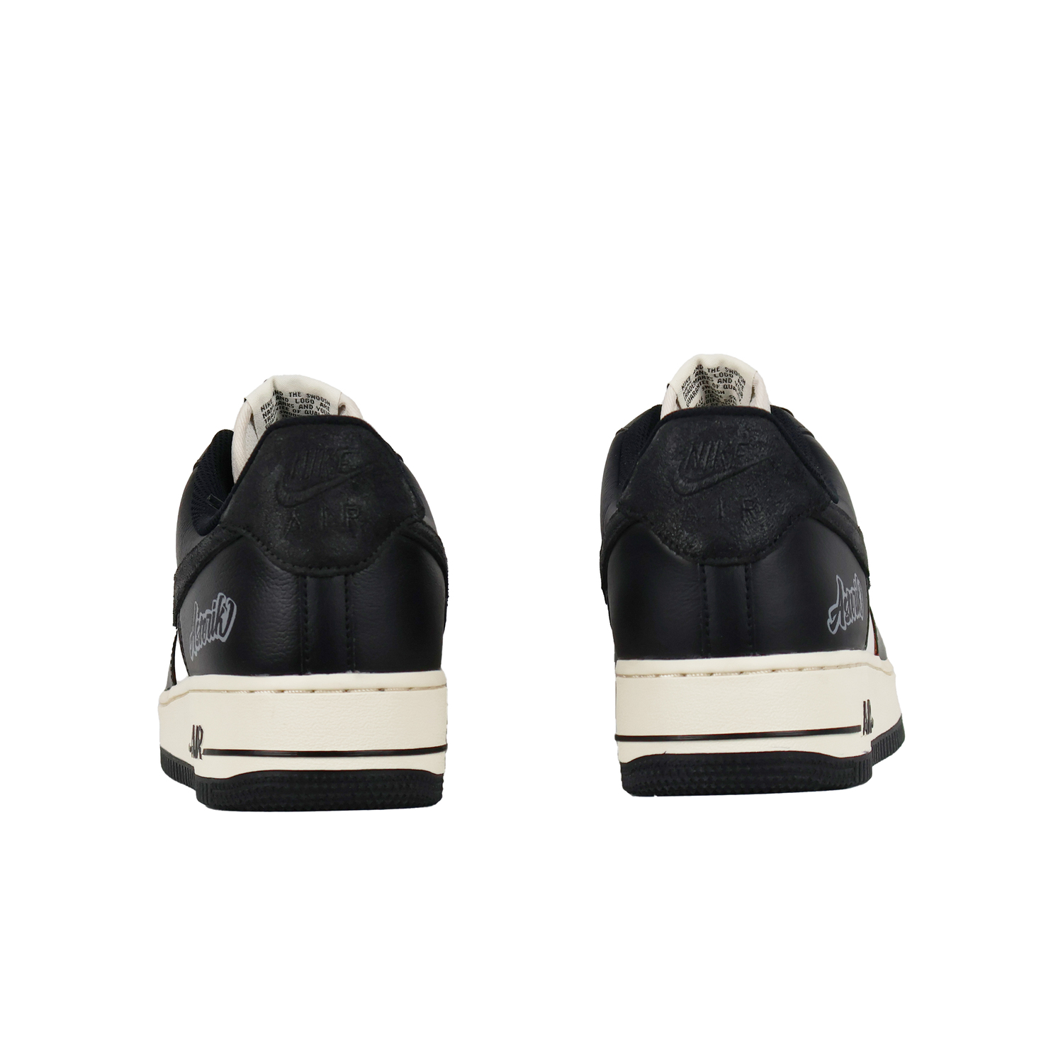 Кроссовки для скейтбординга Air Force 1 Unisex низкие Gray Nike, черный/белый — фото 4