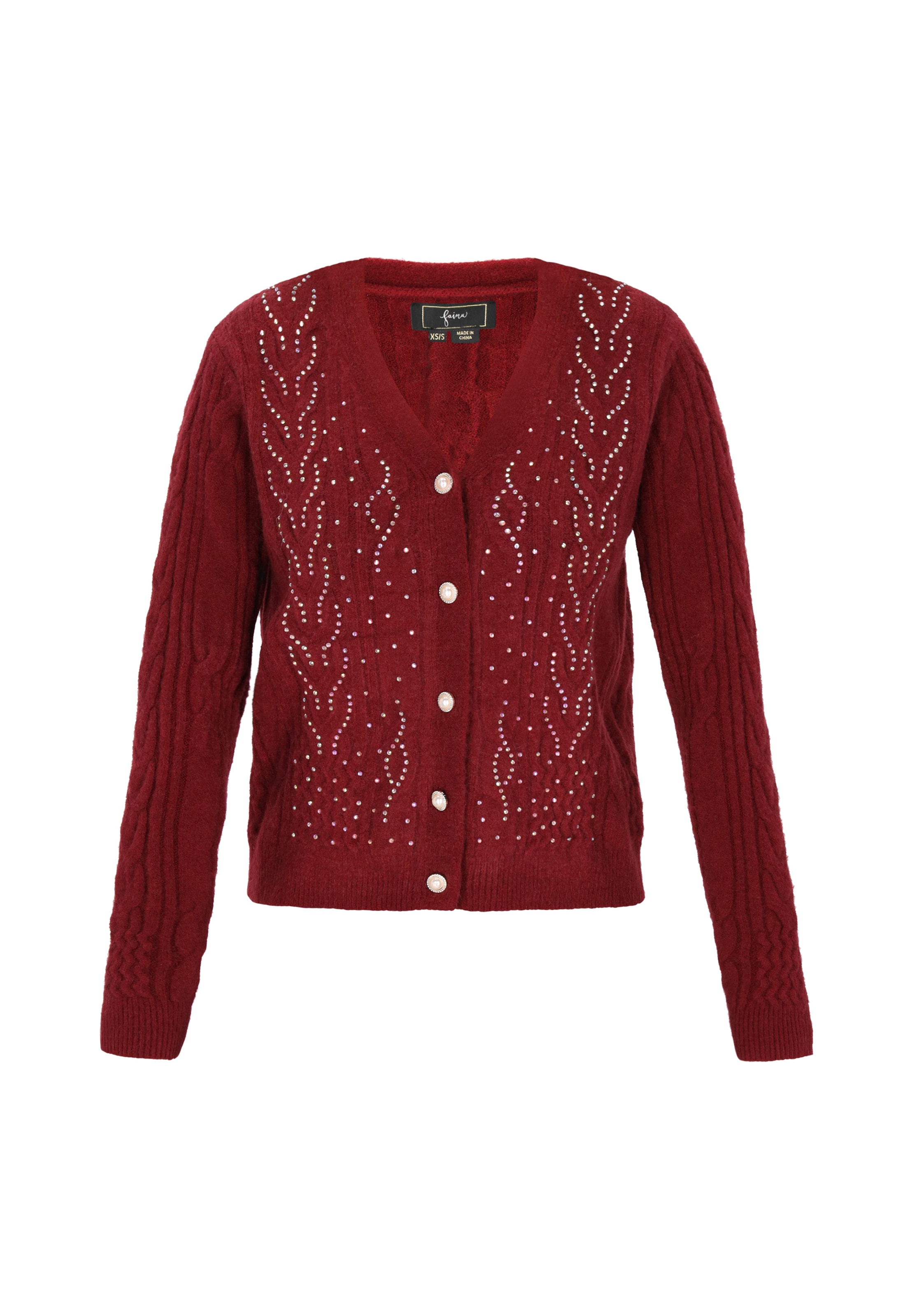 

Faina Вязаный кардиган красного цвета