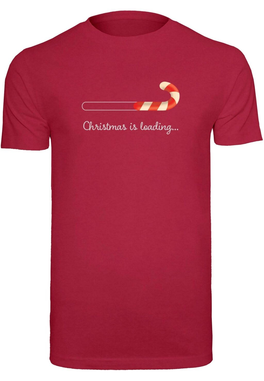 

Футболка с принтом CHRISTMAS LOADING ROUND NECK Merchcode, светло-красный