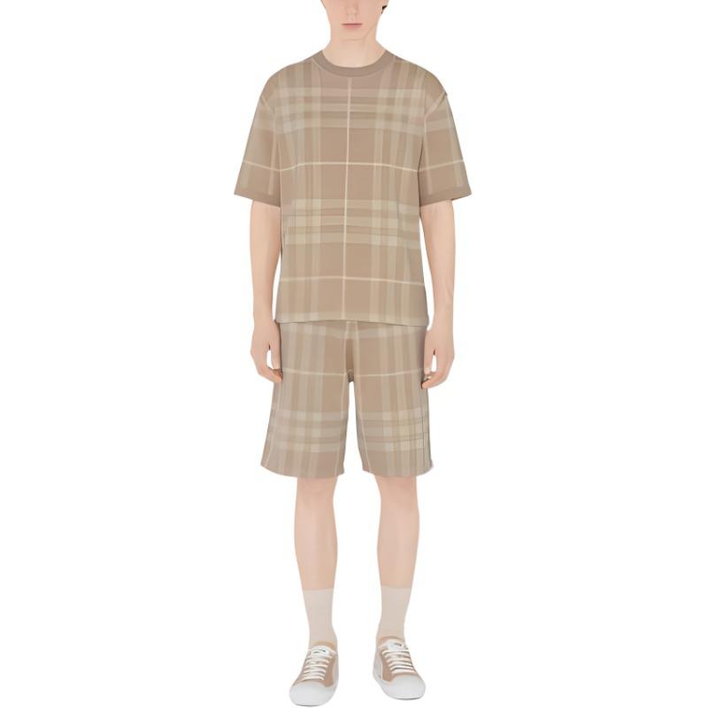 Шорты Burberry SS23 Check Жаккард Шерсть Шёлк, Мягкий Рыжевато-Коричневый — фото 3