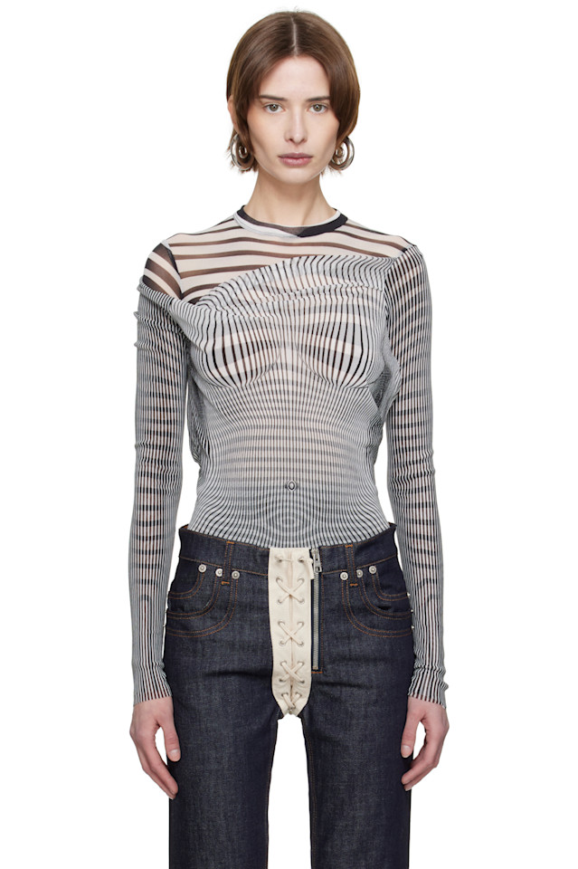 

Облегающий боди с драпировкой Jean Paul Gaultier, мультиколор