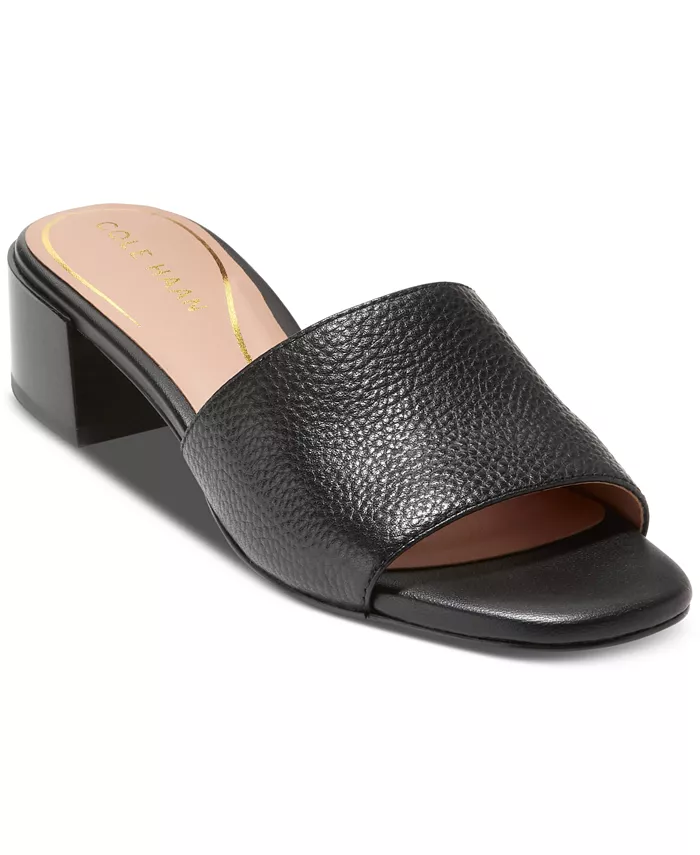 Женские босоножки Calli на блочном каблуке с одинарным ремешком Cole Haan, черный