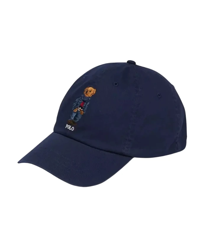 

Морская кепка с козырьком и мишкой Ralph Lauren, синий