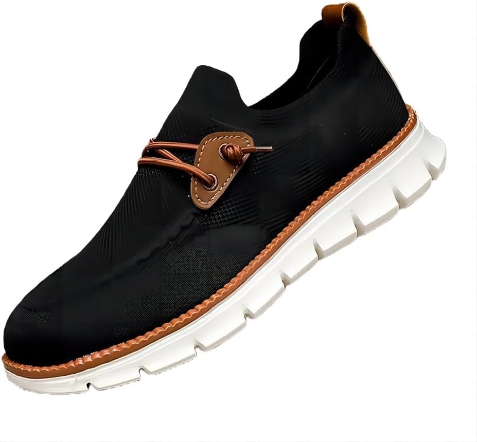 

Мужские легкие кроссовки Повседневные дышащие модные с сеткой Комфортные для вождения Мягкая плоская подошва Атлетические кеды для ходьбы Asifn, черный