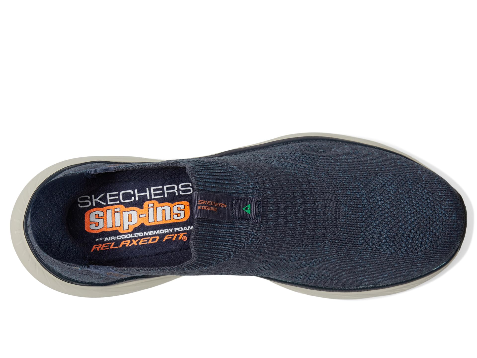 Кроссовки SKECHERS Edgeride Commissioner Hands Free Slip-In, Navy/Orange — фото 2