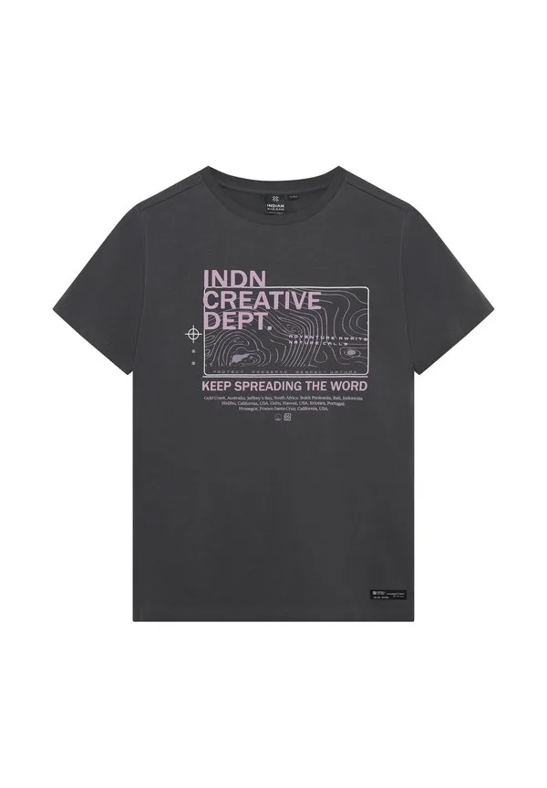 Футболка с креативным принтом Indian Blue Jeans, Washed Grey
