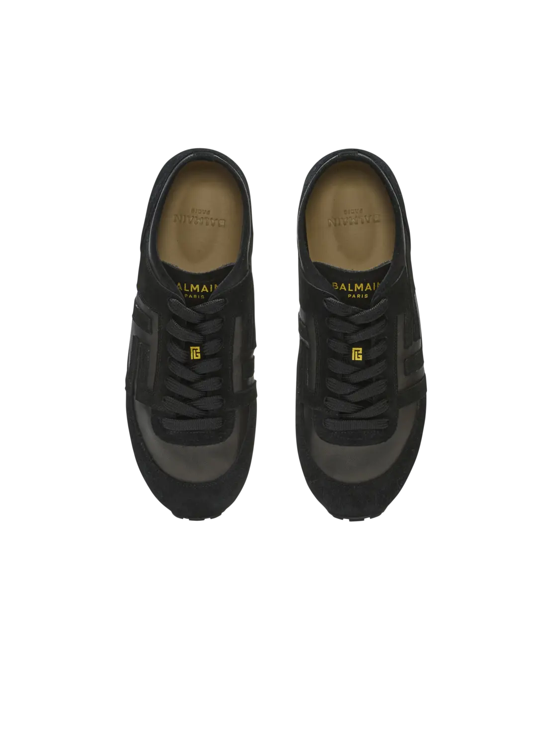 Кроссовки Racer 45 из овечьей кожи и замши Balmain, черный — фото 3
