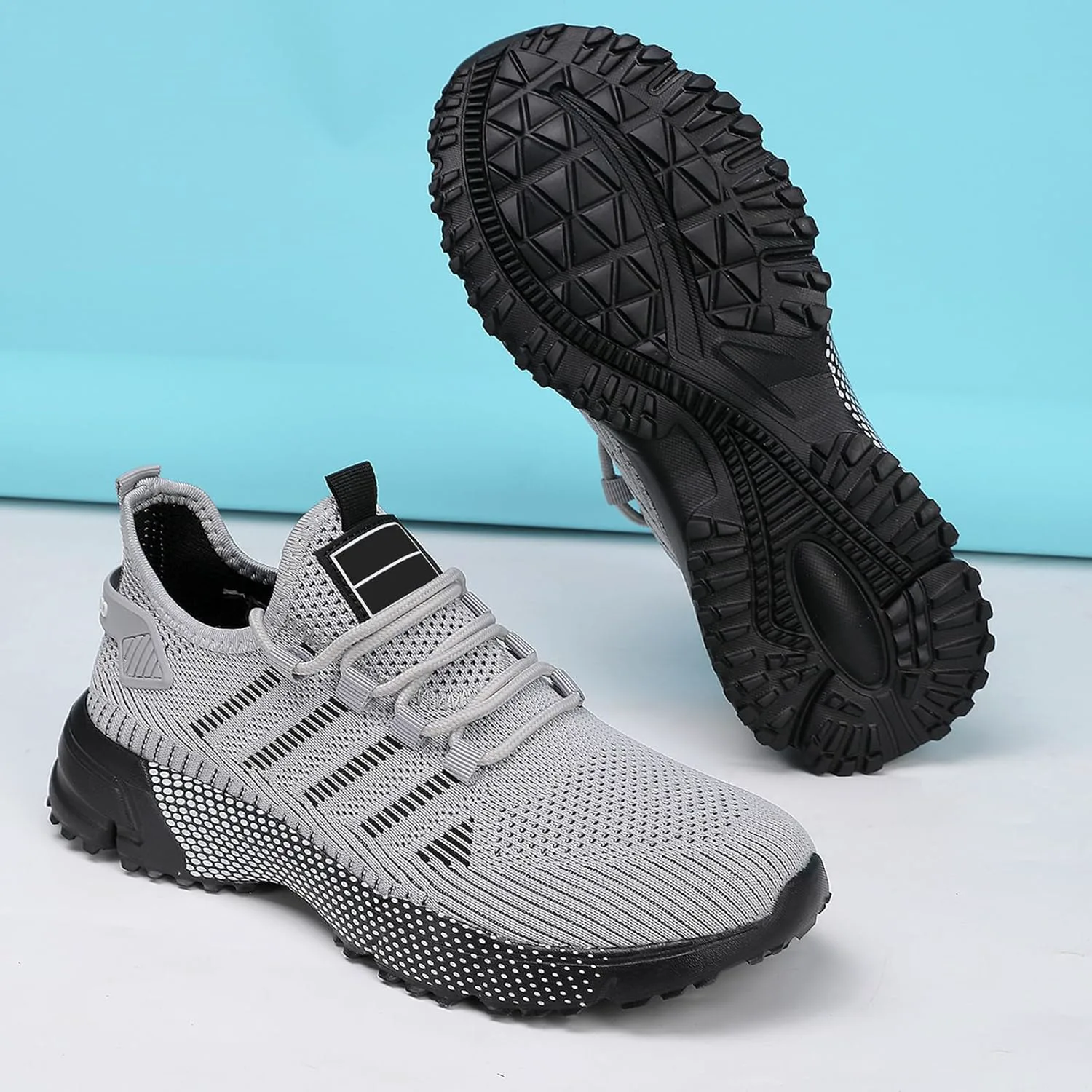 Унисекс кроссовки для тенниса и тренировок, легкие дышащие из сетки, серые, Generic — фото 4