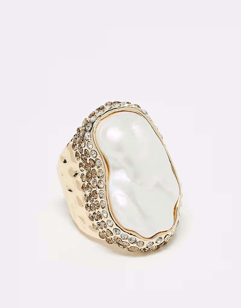 

Кольцо с жемчугом Asos Design, золотой