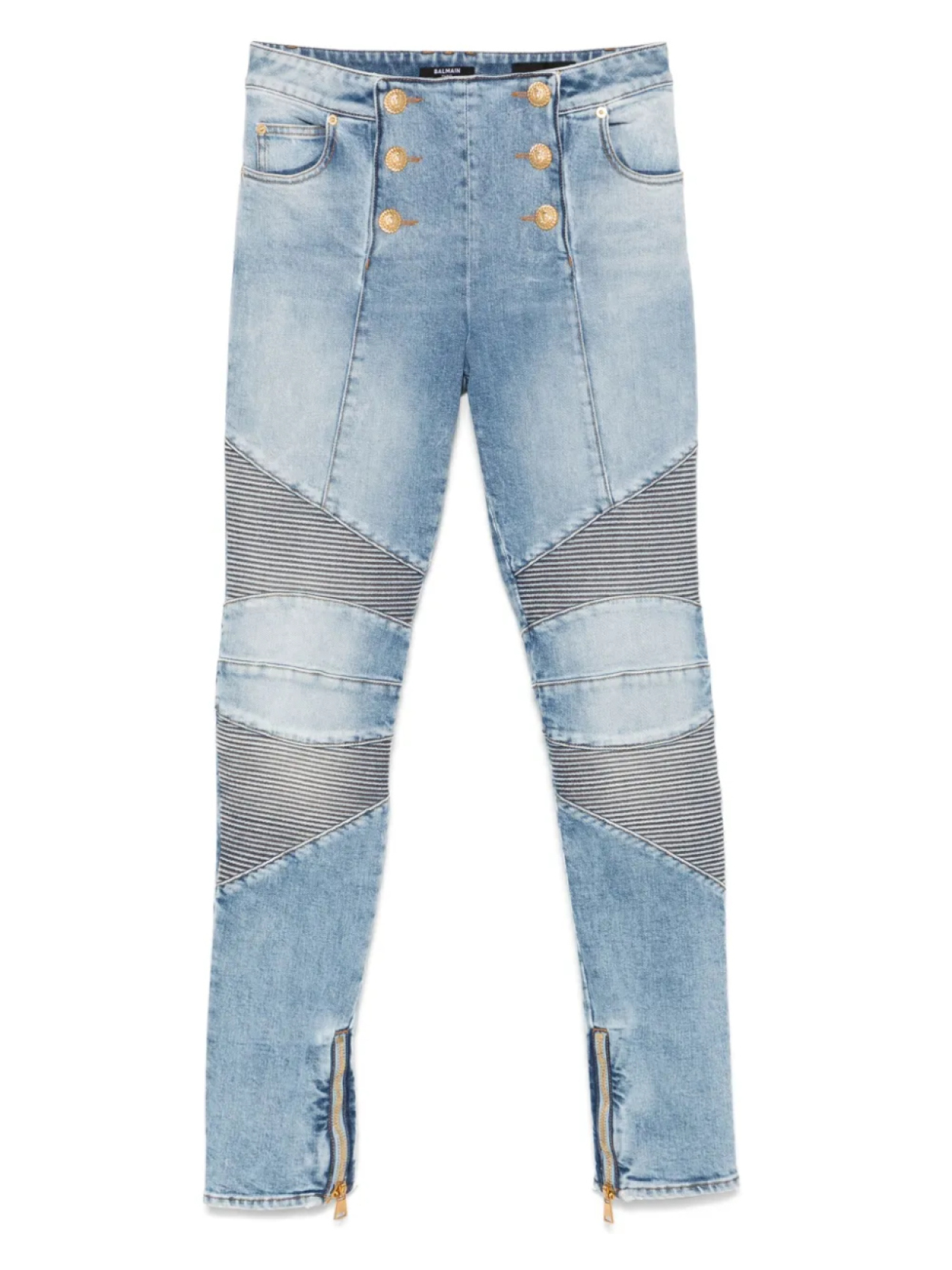 

Джинсы со вставками Balmain, синий