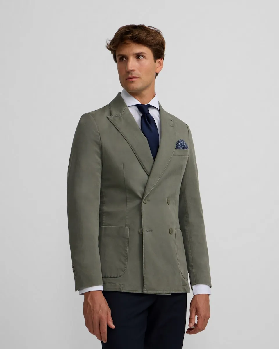 

Мужской повседневный пиджак на перекрещенных пуговицах Silbon, зеленый