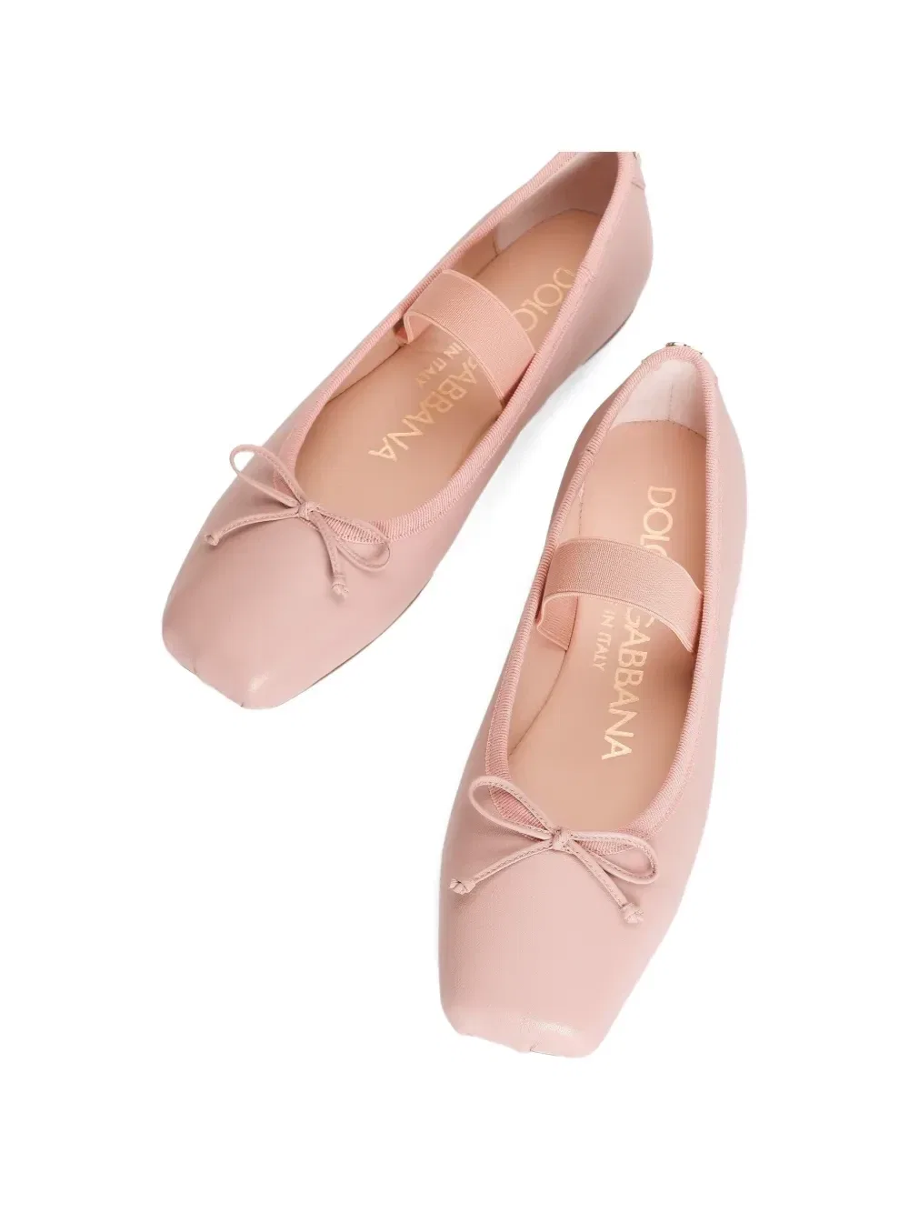 Балетки из наппы с отделкой из репсовой ленты Dolce & Gabbana Kids, розовый — фото 4