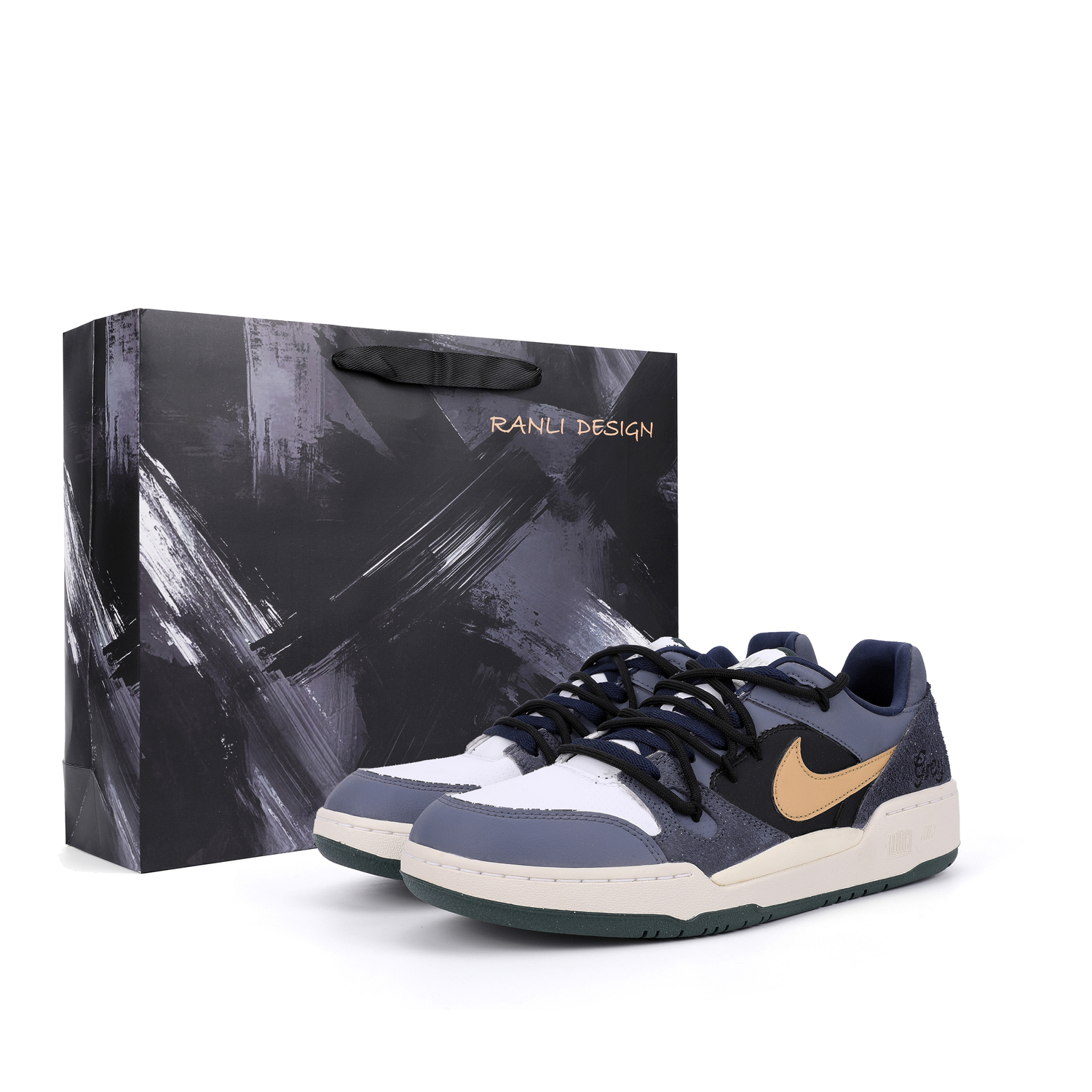 

Nike Мужские низкие скейтбордные кроссовки с полной амортизацией, сине-черный