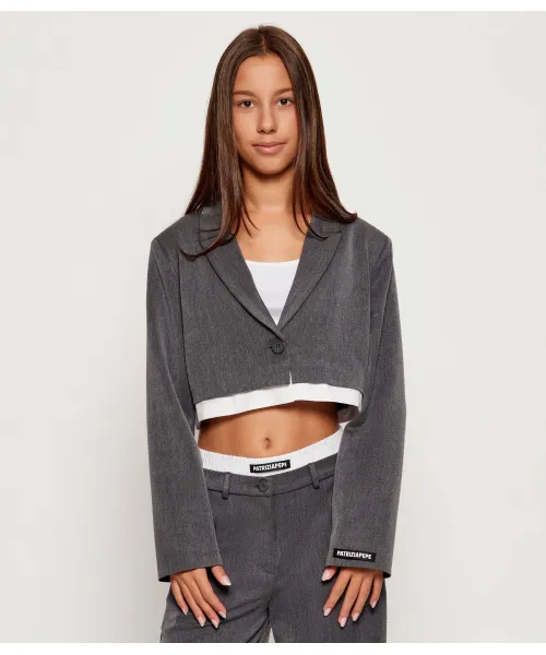 

Элегантный жакет Cropped fit Patrizia Pepe, серый