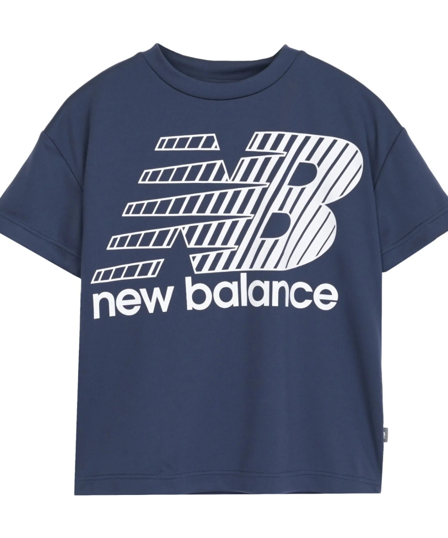 Детская футболка с большим логотипом New Balance Big Logo Short Sleeve Shirt тёмно-синяя