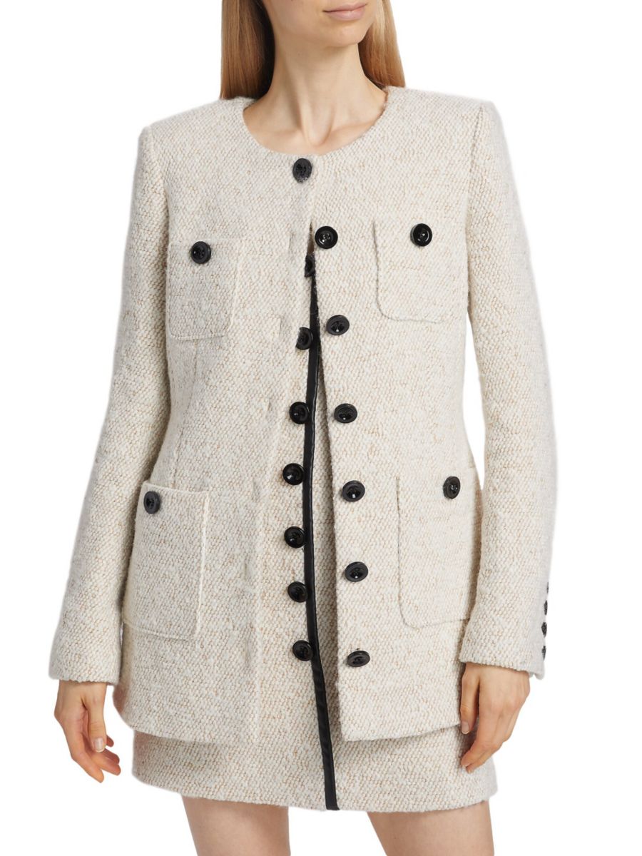 

Однобортный пиджак Lea Tweed Toccin, цвет Ivory Camel