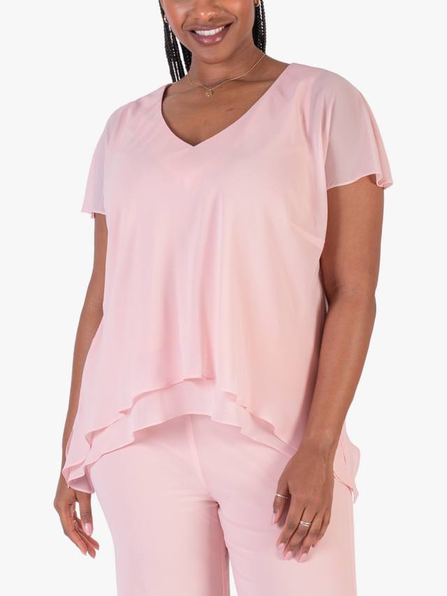 

Шифоновый топ с короткими рукавами и двойным слоем chesca, Blossom