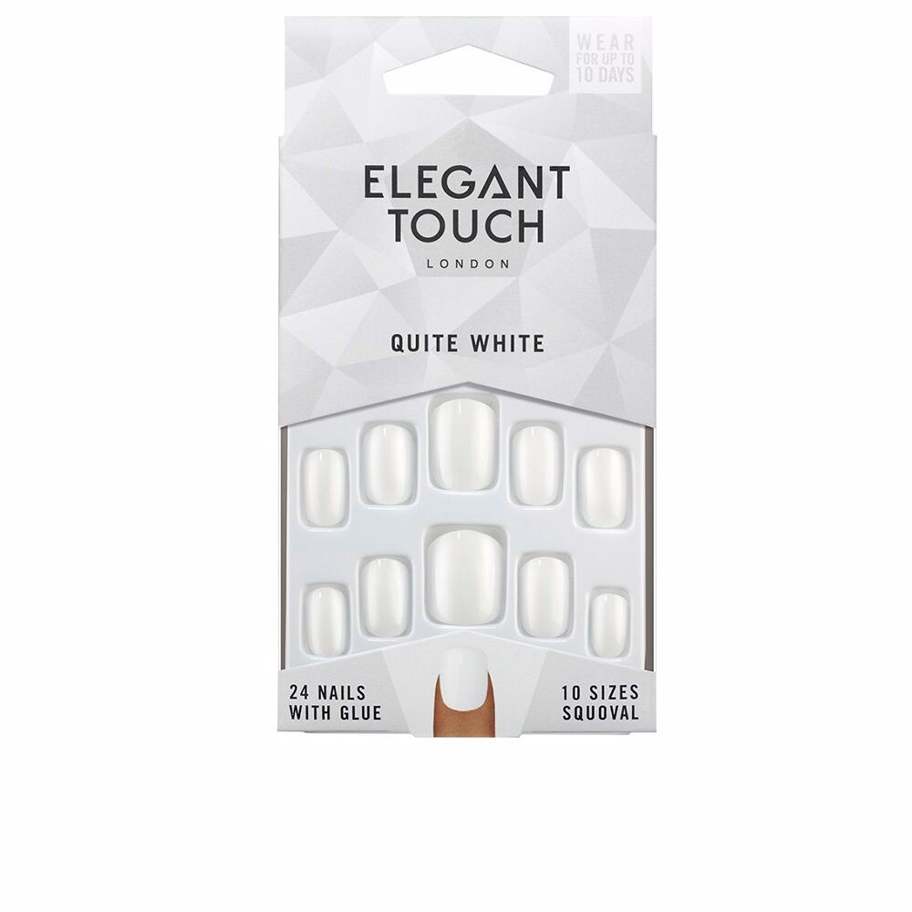 

Накладные ногти Polished colour 24 nails with glue squoval Elegant touch, 24 единицы, quite white