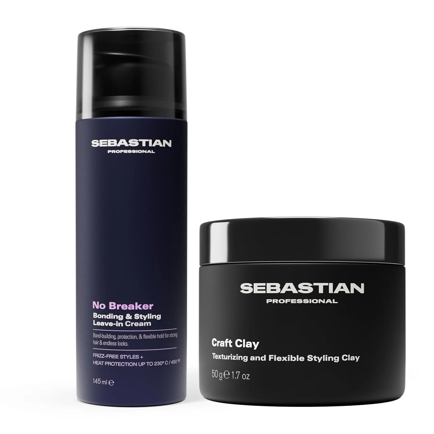 Набор для укладки Wolf Shag | Sebastian Professional No.Breaker Bonding & Styling Leave-in Cream 145 г + Sebastian Craft Clay, Remoldable Texturizing Hair Clay, 48 г