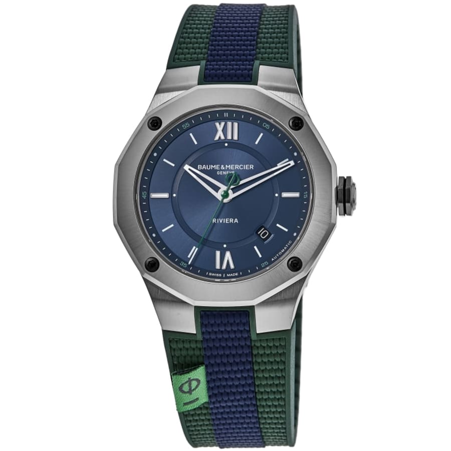 

Мужские часы Baume & Mercier Riviera с синим циферблатом и тканевым ремешком 10688