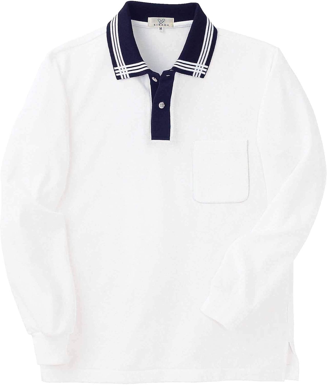 

Рубашка-поло с длинным рукавом Kiraku CR081-02 (4L) (белый x темно-синий) Dragonfly