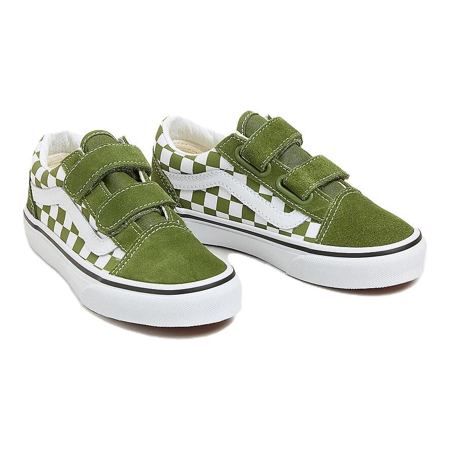 Кроссовки Vans Old Skool Kids Skateboarding Shoes Kids Low-top Green/White, зеленый — фото 3