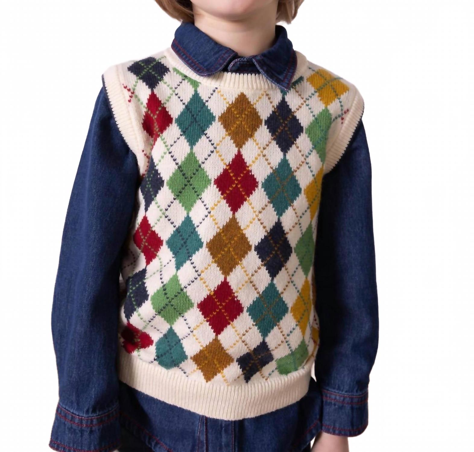 

Вязаный жилет без рукавов в цвете экрю Bonton, Ecru