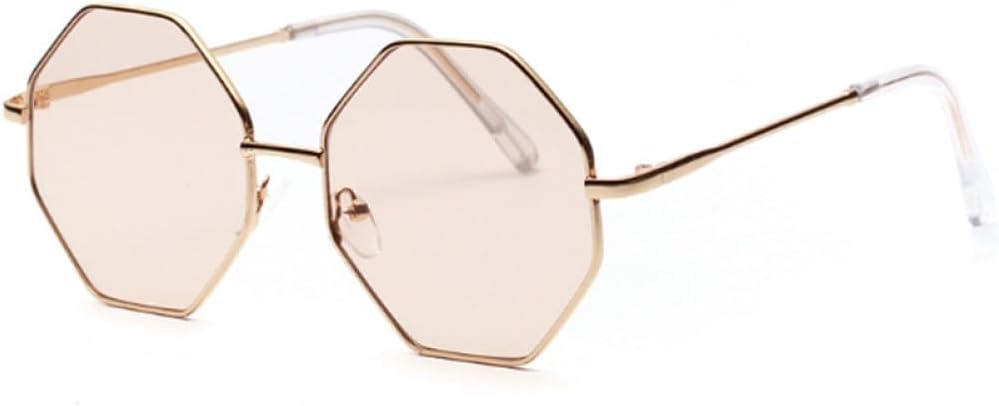 

Солнцезащитные очки Polygon для женщин, маленькая металлическая оправа, солнцезащитные очки для мужчин с защитой от УФ-излучения, модный аксессуар для очков generic, Gold Tea