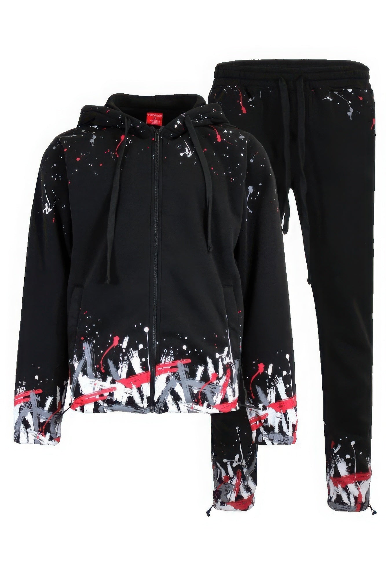 

Мужской флисовый комплект Paint Splatter FASHNZFAB, черный/красный