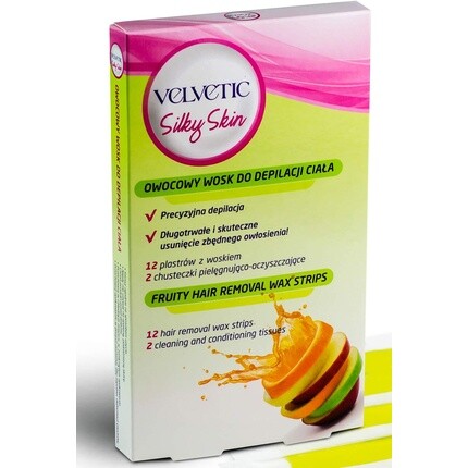 

Бархатистые шелковистые полоски холодного воска для тела 12 шт. Velvetic Profi