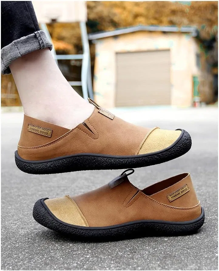 Мокасины мужские повседневные Loafers, Slip-On, желтый HoaloX — фото 2