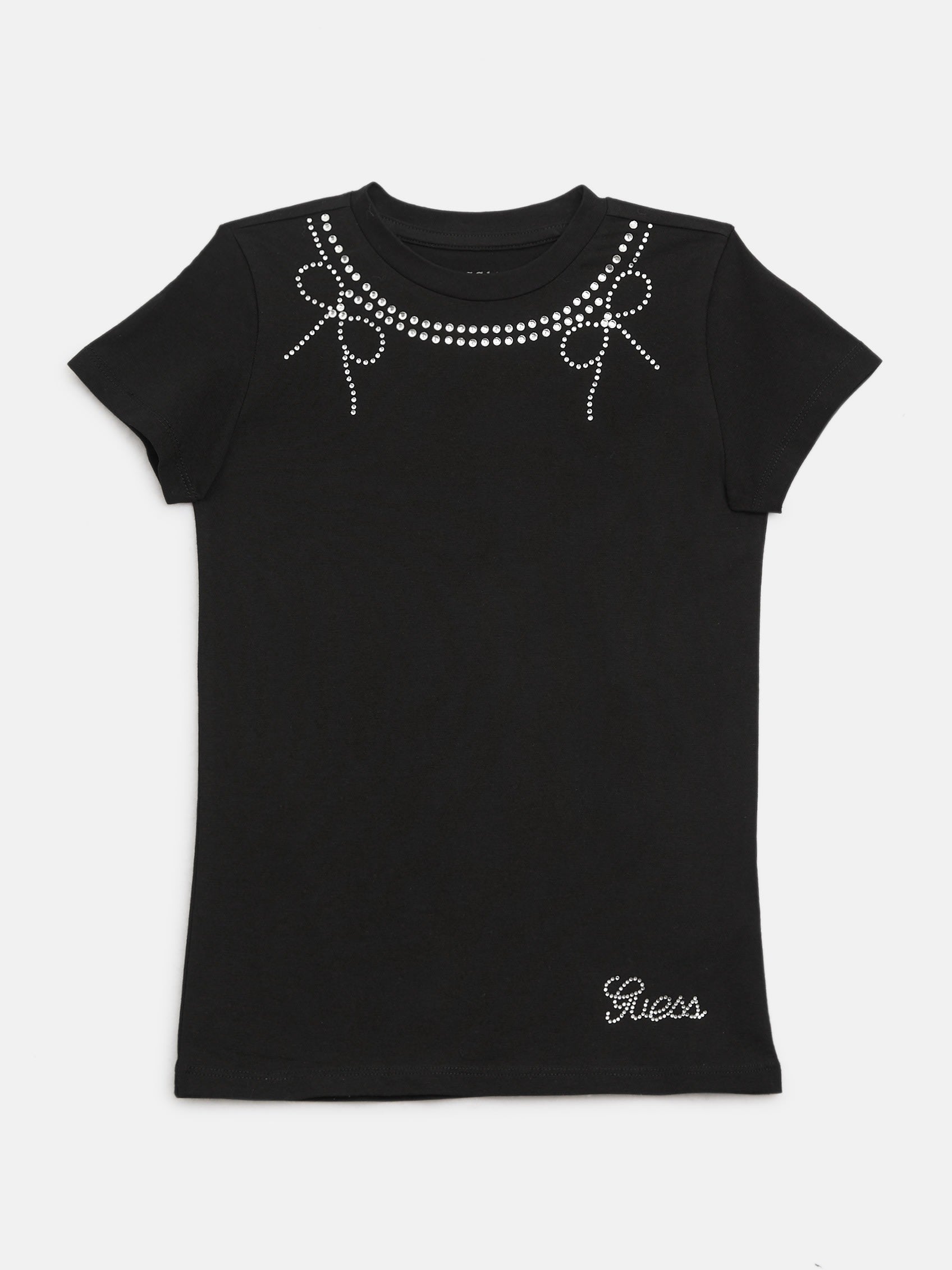

Нора с стразами и лентами футболка Guess Factory, черный