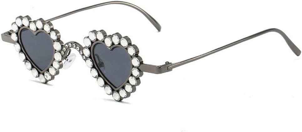 

Солнцезащитные очки в форме сердца с бриллиантами, модные женские очки в металлической оправе с градиентным переходом цвета, роскошные женские очки со стразами TKKTLLT, Gun-black