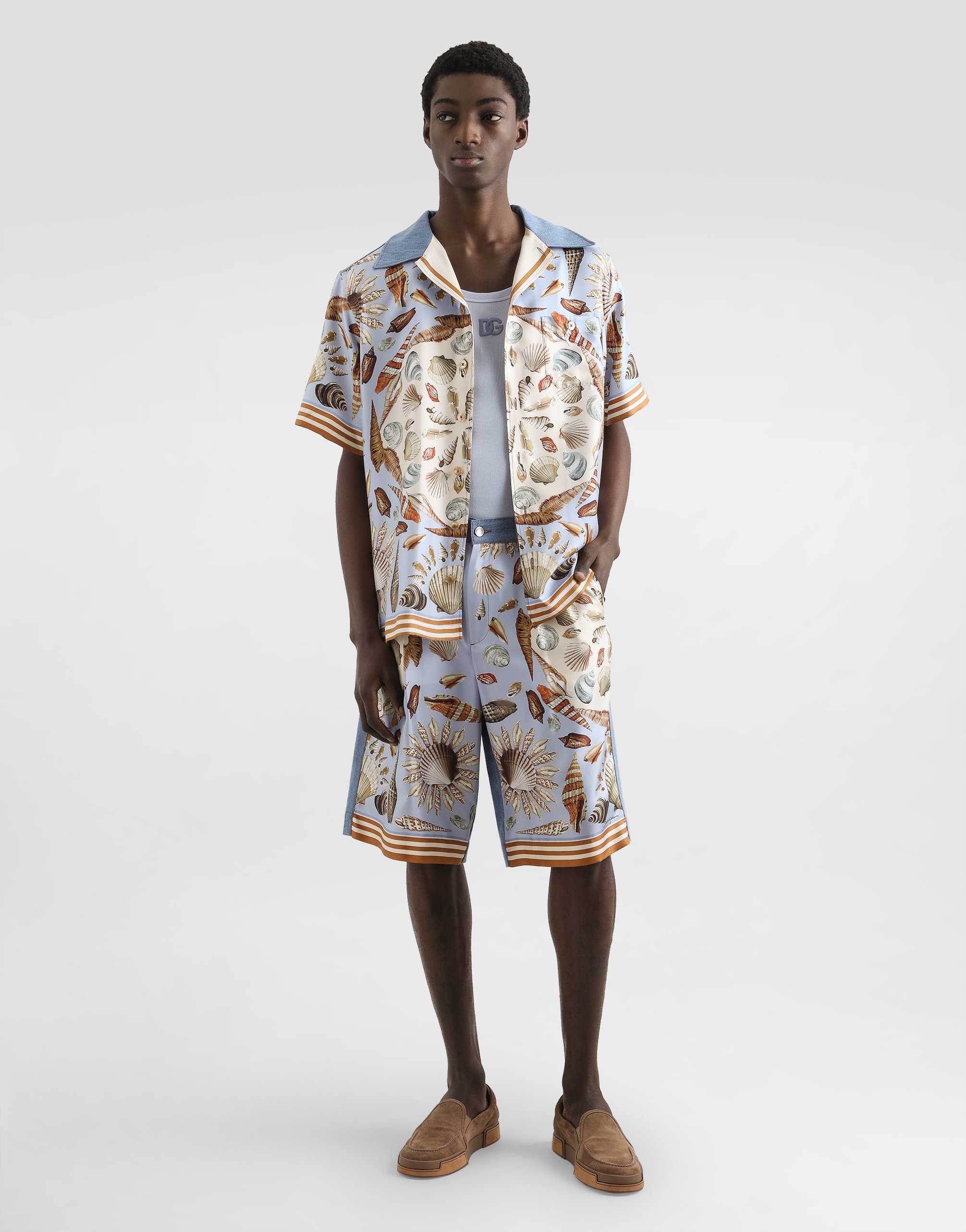 Джинсовая рубашка из шелка и хлопка Dolce & Gabbana, мультиколор — фото 2