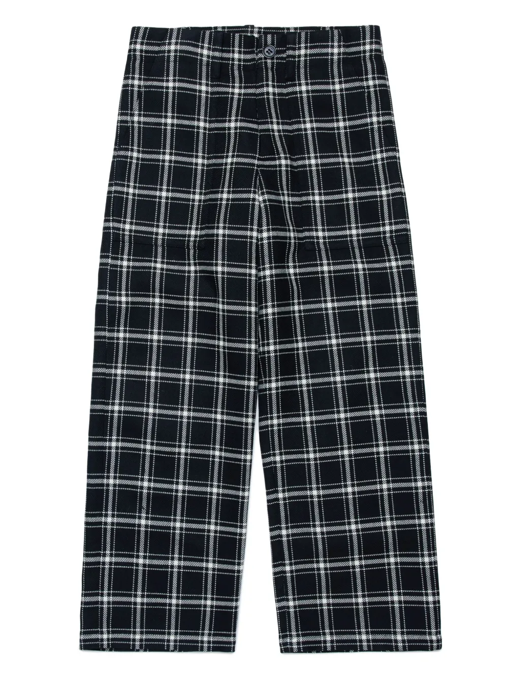 

Клетчатые брюки прямого кроя Marni Kids, черный