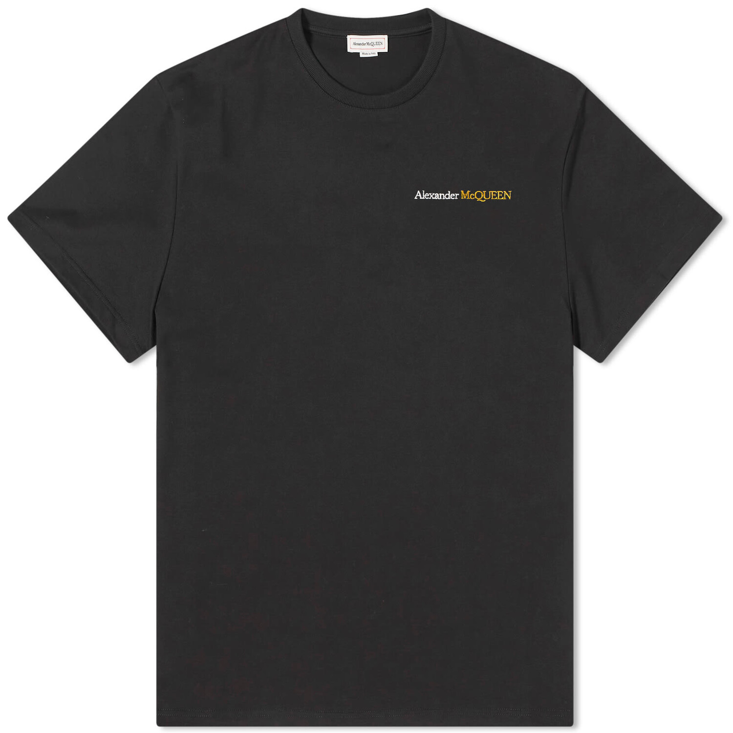 

Футболка Alexander Mcqueen Embroidered Logo T-Shirt, цвет Black, Silver & Gold