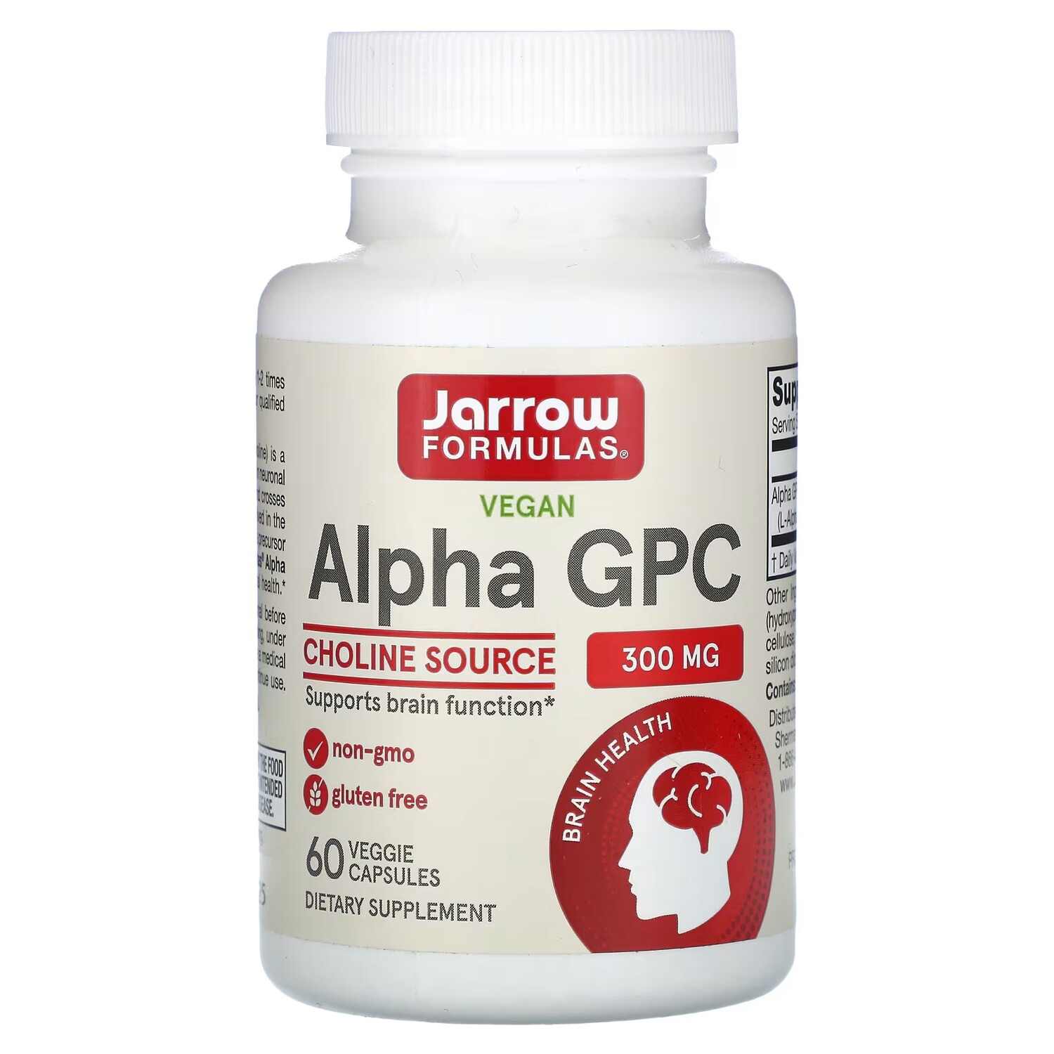 

Добавка Jarrow Formulas Alpha GPC 300 мг, 60 растительных капсул