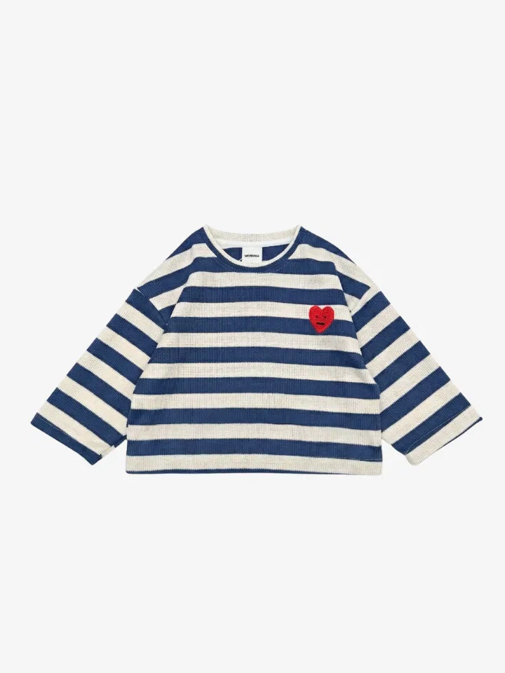 Детская полосатая футболка индиго от Mondada
