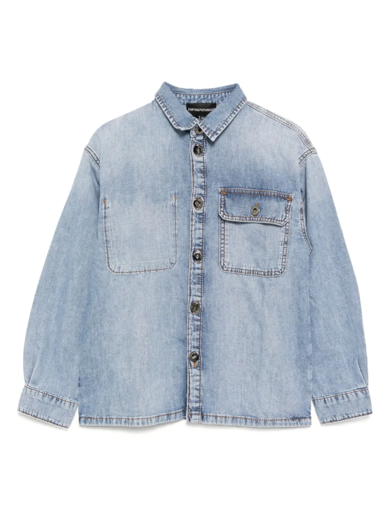 

Джинсовая рубашка Emporio Armani Kids, синий