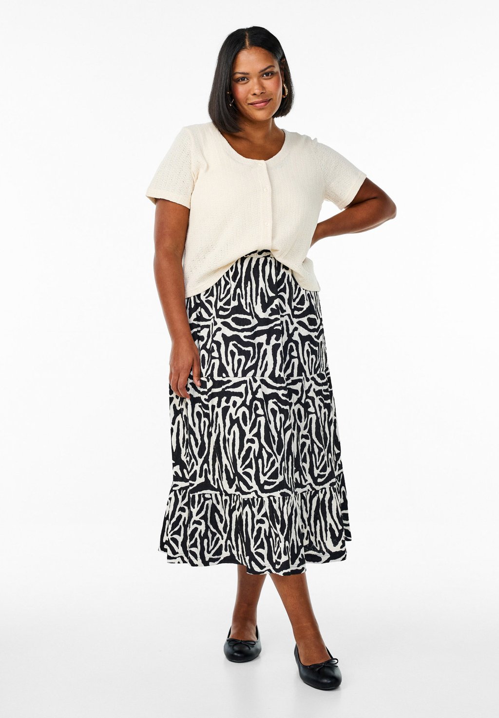 

Юбка А-силуэта MIT ZEBRAPRINT Zizzi, черный