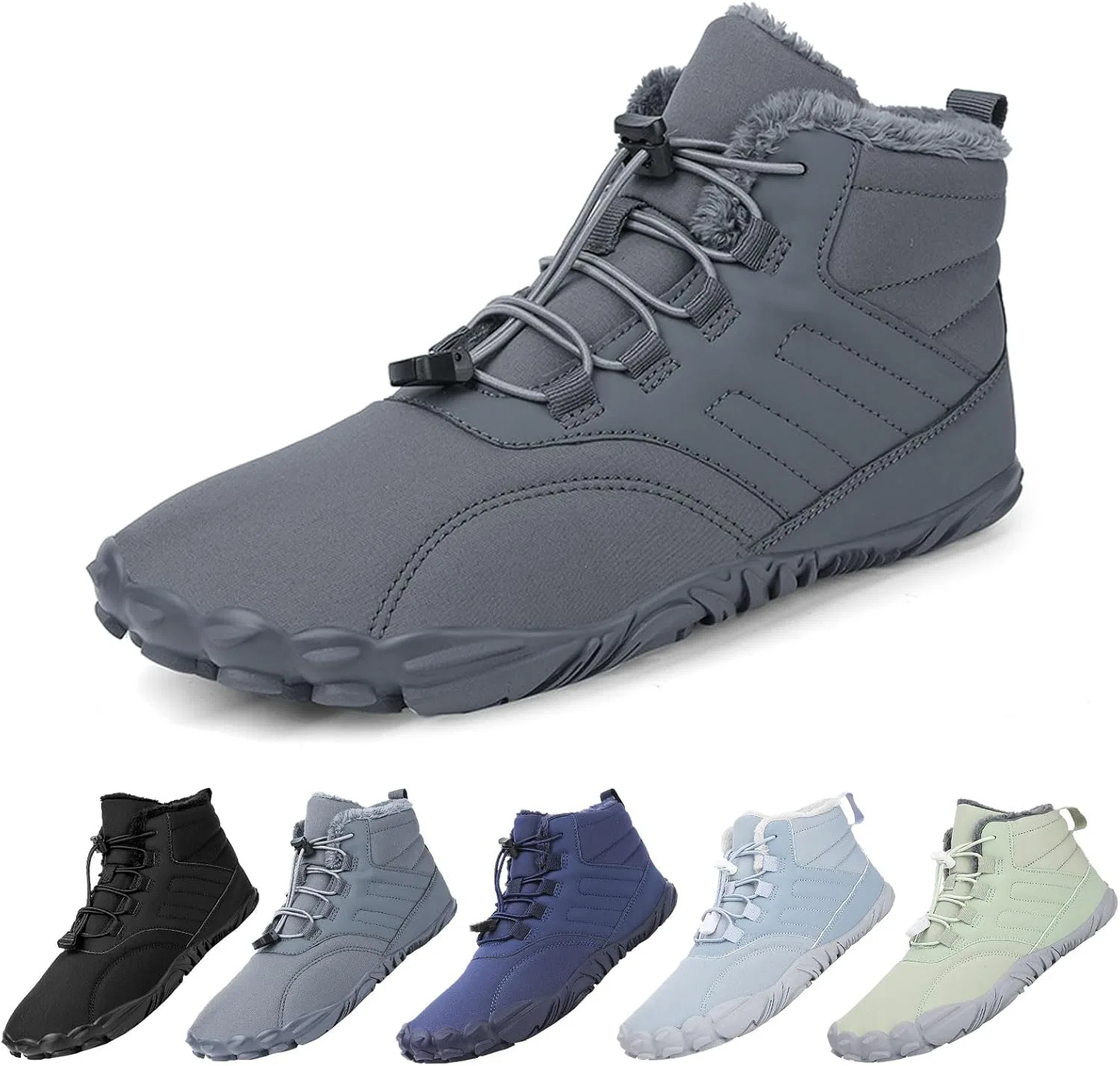 Женские зимние ботинки Deedlite Barefoot Shoes с очень теплой подкладкой, мужские водонепроницаемые зимние ботинки для активного отдыха, B 902 Grey