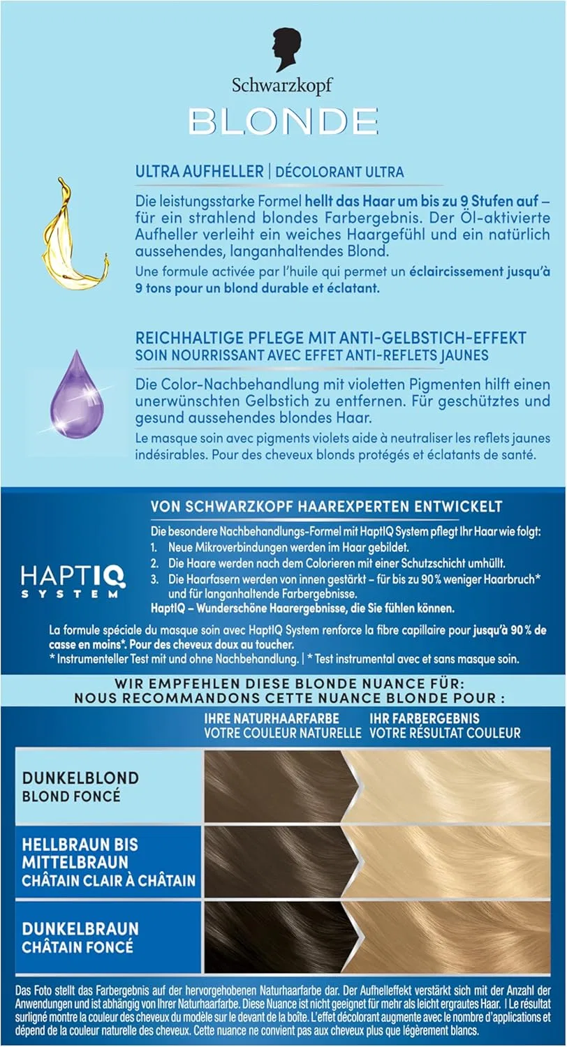 Осветлитель для волос Schwarzkopf Blonde Lightener L1++ с системой HaptIQ, 143 мл Blonde, Gold-Coloured — фото 4