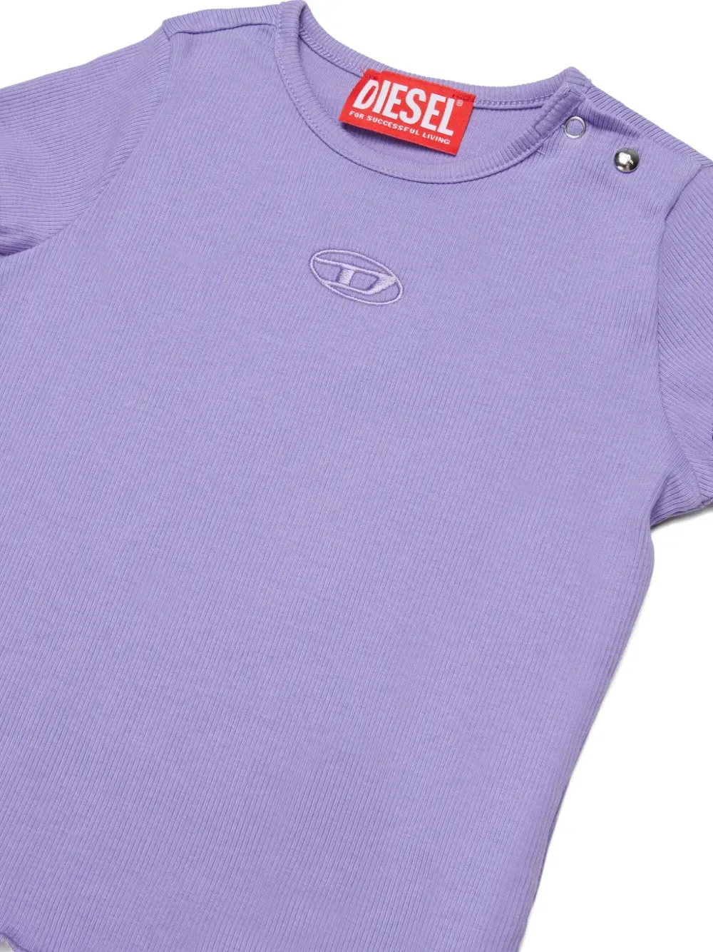 Комплект из футболки с рюшами и шорт Diesel Kids, фиолетовый — фото 3